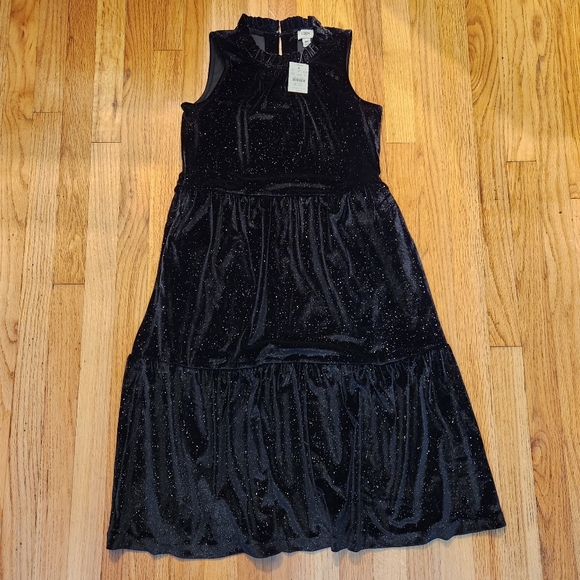 J. CREW Factory Shimmer Velvet Sleeveless Midi Dress Size 2P - Picture 6 of 10